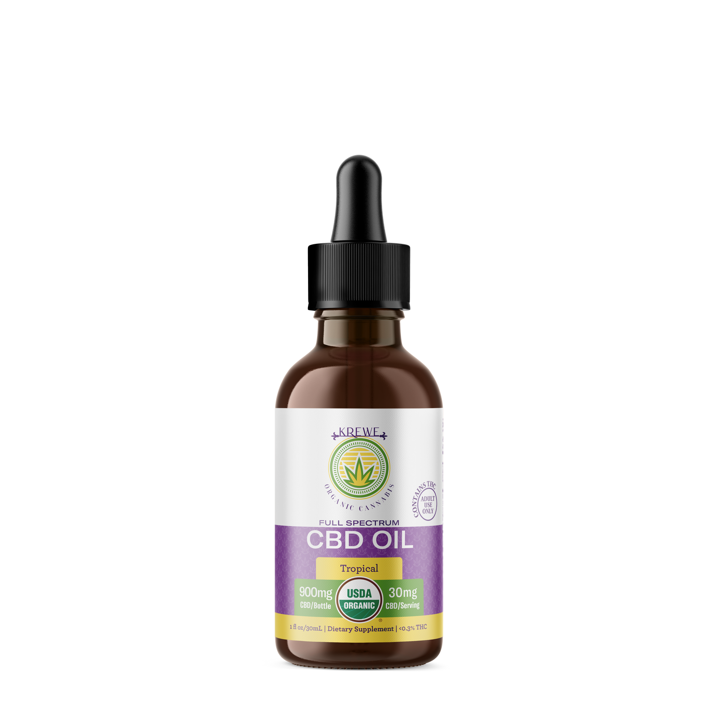 900mg CBD Oil (Orange or Tropical) 30ml